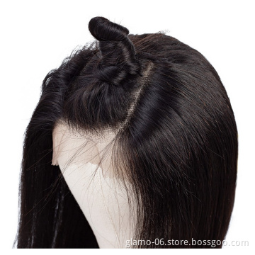 Swiss Lace Frontal Straight Wig 100% Cuticle Aligned Human Hair Lace Front Wig Natural Color Raw Unprocessed Brazilian Short